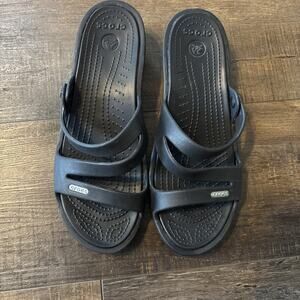 Women’s Croc Sandals Patricia Wedge 9 Black